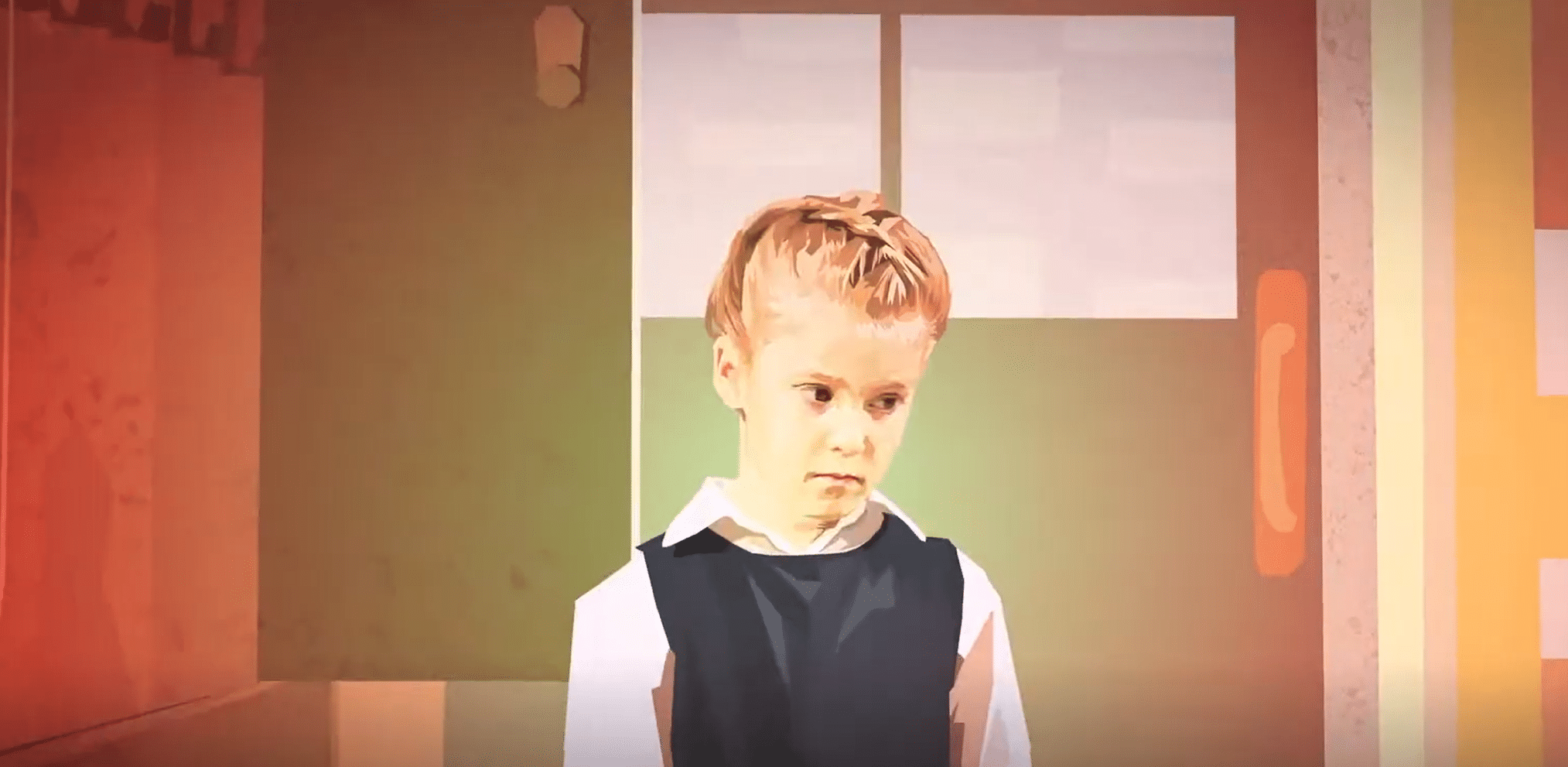 illustration of a child standing alone looking sad