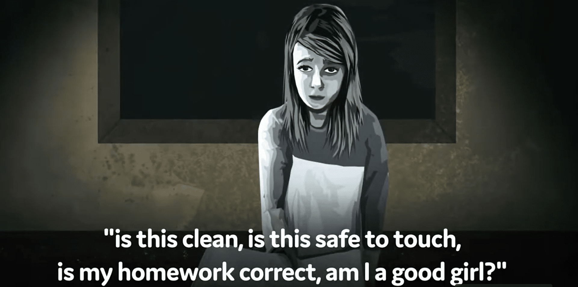 illustration of a girl looking towards the camera