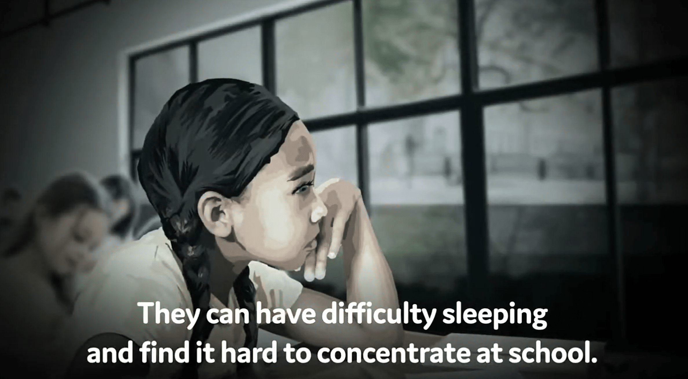 illustration of a girl looking out of a window